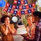 Make Birthdays Great Again Red Blue Party Decorations Kit with Balloons Banner Cake Toppers for USA Patriotic Birthday Themes